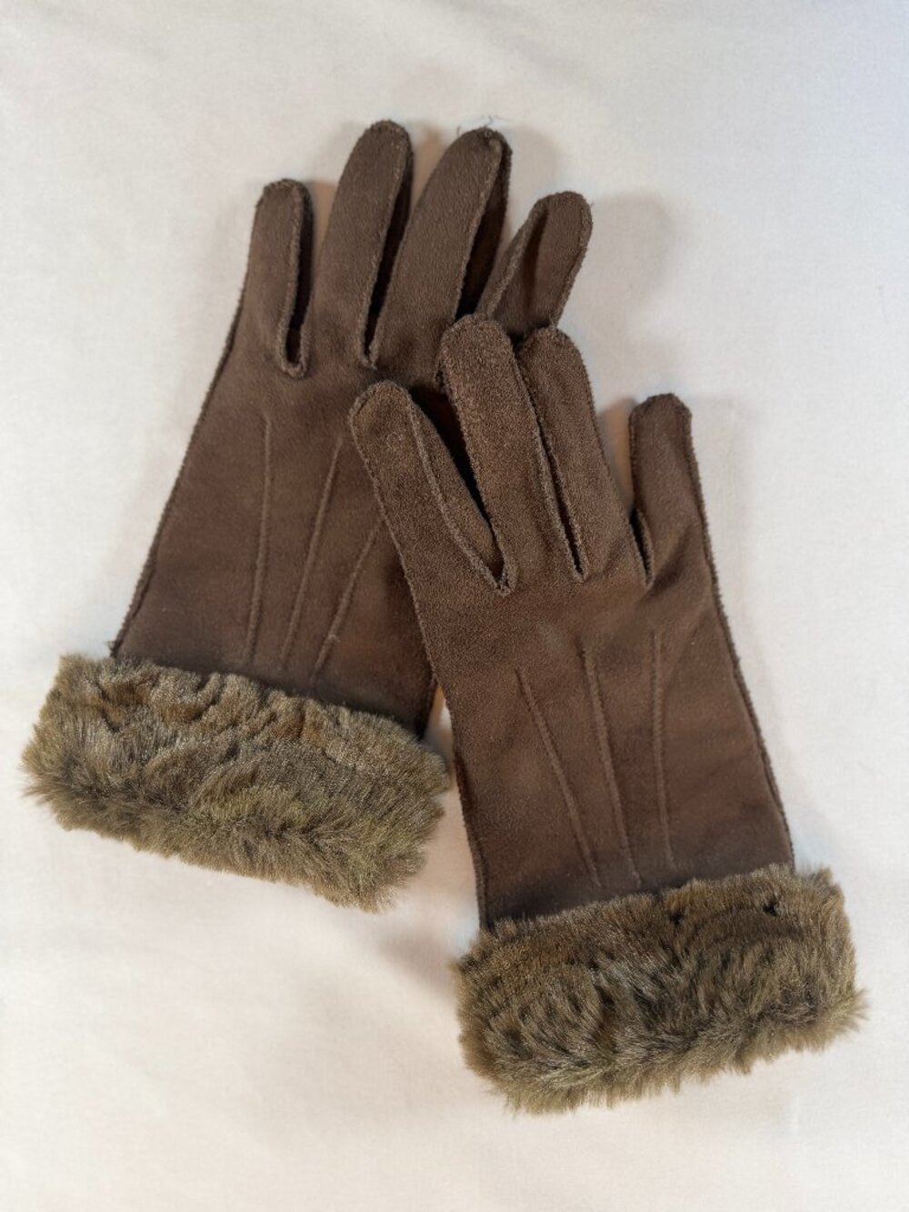 Coldwater Creek Women's Faux Shearling Suede Gloves